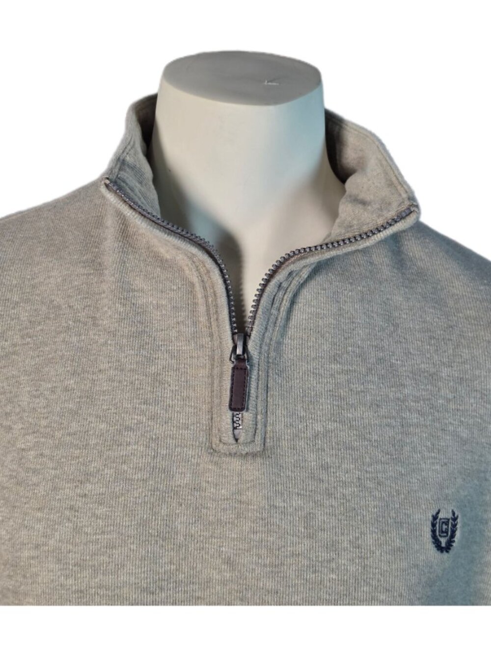 Vintage Chaps Ralph Lauren XLT Heavyweight Quarter Zip Ribbed Sweater Oatmeal - Picture 2 of 15